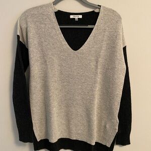 Madewell Grey Color Block Sweater - Size XS